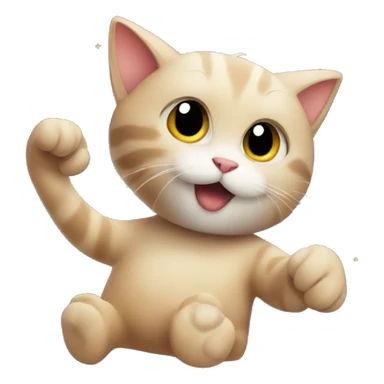 Cat playing with a star sticker