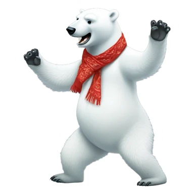 a polar bear dancing flamenco sticker