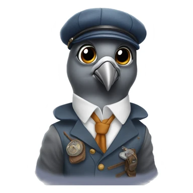 pigeon in an amelia earhart costume sticker