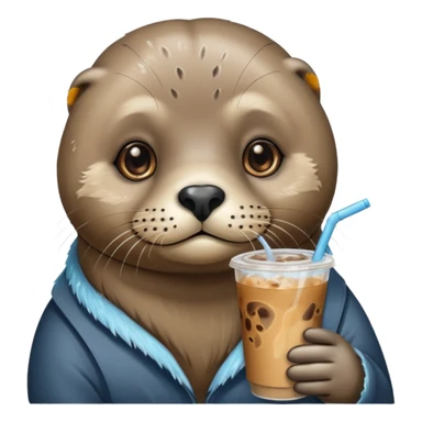 Seal with iced coffee sticker