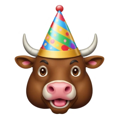 Bull celebrating birthday sticker