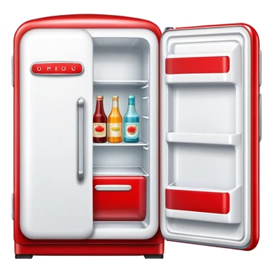 Realistic red vintage fridge  sticker