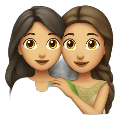 Morrocan girl with algerian girl hug  sticker