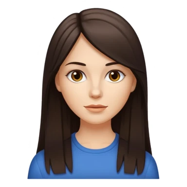 Mulher branca, cabelos longos liso moreno iluminado com luzes  sticker