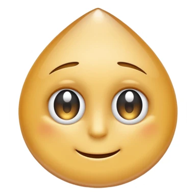 One eye on the left droplet; the right eye is absent but subtly hinted (indentation, ripple, or reflection). Clean emoji style, soft lighting, simple shapes, white/transparent background, high-resolution, friendly. sticker
