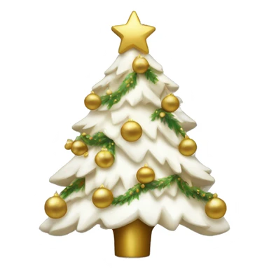 Christmas tree with white and gold decorations sticker