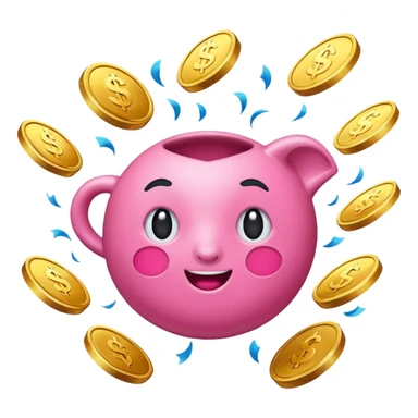pink money flying  sticker