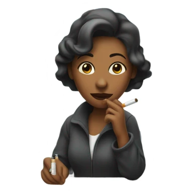 Women smoking a cigarette out of the window  sticker