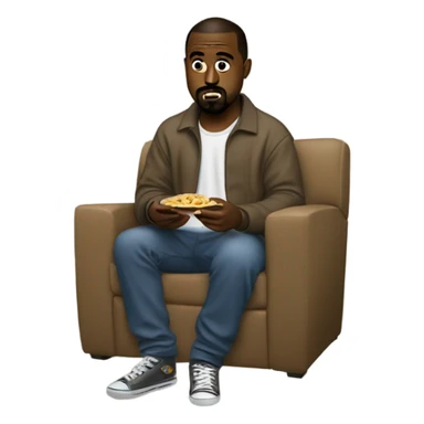 Kanye west eating lay’s while watching tv sticker