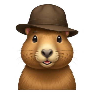 Realistisk Capybara med hat sticker