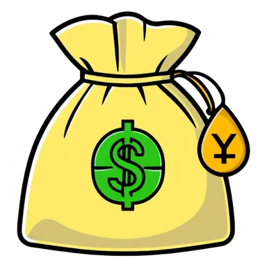 Money bag with yuan symbol sticker