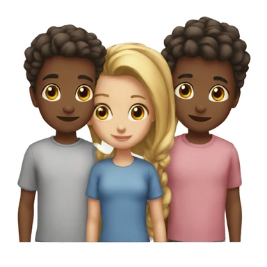 2 boys 3 girls  sticker