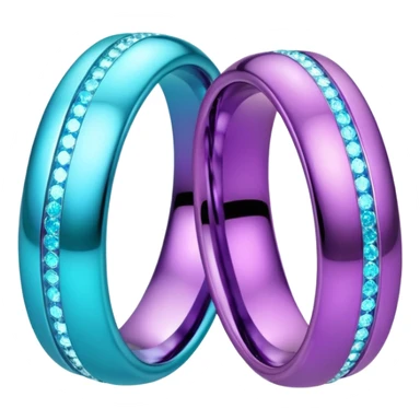 glitter purple and cian marry ring sticker