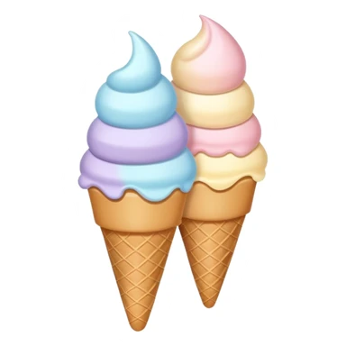Ultra simple ice cream cone with flat colors and no details sticker