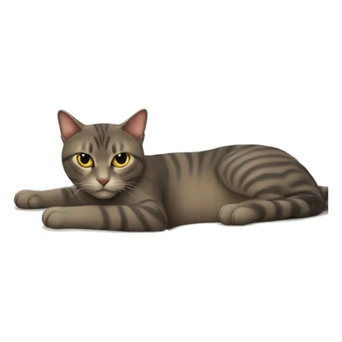 The cat is lying on the couch sticker