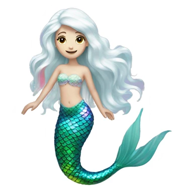 Iridescent mermaid white girl with iridescent tail sticker
