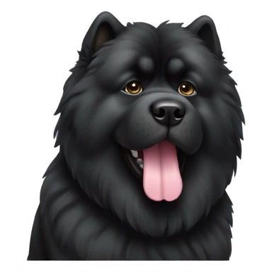 Black chow chow dog sticker