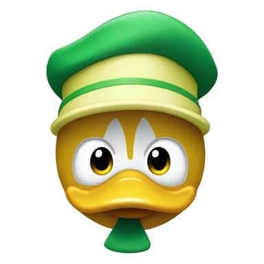 Donald Duck with green and yellow  sticker