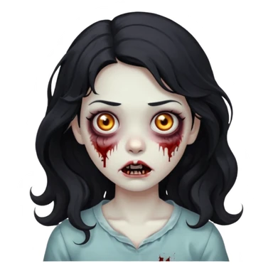 garota zumbi com cabelo preto ondulado sticker