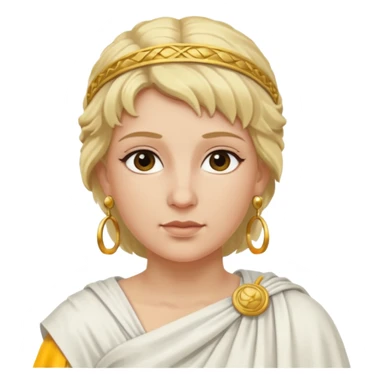 Ancient Roman woman with earrings and blonde hair, ancient clothes sticker