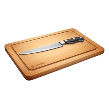 a cutting board with a knife on top of it sticker