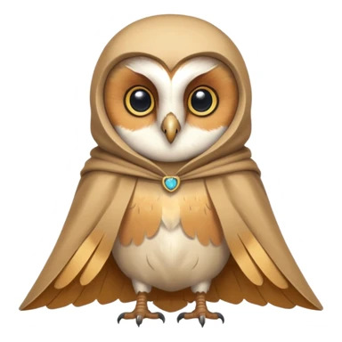 barn owl in beige cloak sticker