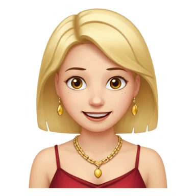 Female with Gold Necklace, fair skin, different expressions sticker