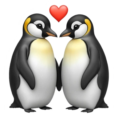 2 emperor penguins facing each other making a heart but no heart emoji sticker