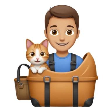 Walker + cat in carrier, Pet Walkers. sticker