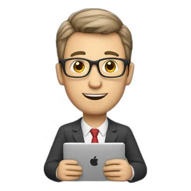 teacher-man with computer in arms sticker