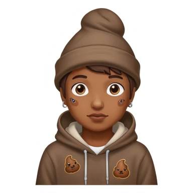 Какашечный человек в какашечной кепке и худи с татуировками sticker