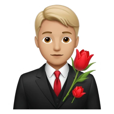 man with tulip in his suit pocket sticker