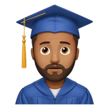 bearded brown man face palm exhausting graduation sticker