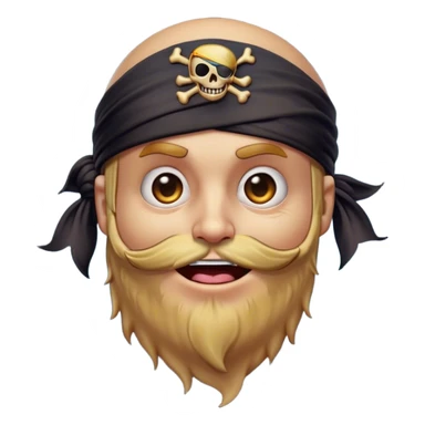 Clash of Clans aesthetic Comical Pirate Portrait Emoji, Head tilted dramatically with an exaggerated, fun expression and wide, comically expressive eyes behind a quirky eye patch, featuring a rugged yet cartoonish build with a playful bandana and natural skin tone, Simplified yet hilariously expressive features, highly detailed, glowing with a slightly sassy oceanic glow, high shine, dramatic yet playful, stylized with an air of cheeky maritime mischief, soft glowing outline, capturing the essence of a meme-worthy pirate who brings humor to epic quests! sticker