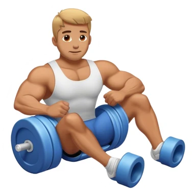 buff guy lying lats down on foam-roller sticker