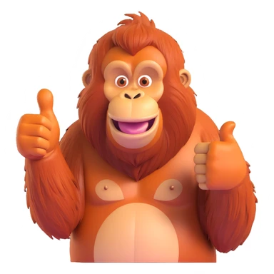 a cool orangutan giving a thumbs up confident and friendly sticker