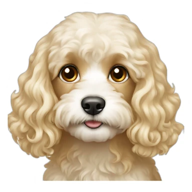 White Cavapoo blonde girl sticker
