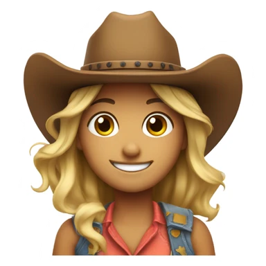 smiling girl in cowboy hat sticker