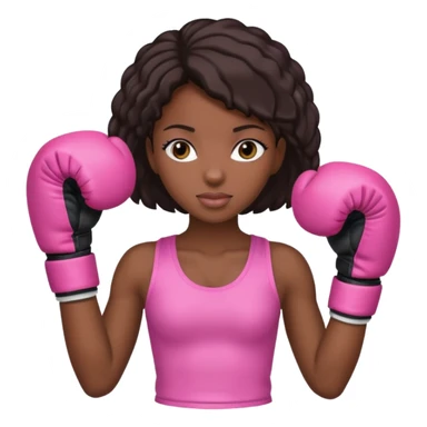 black girl wearing pink boxing gloves sticker