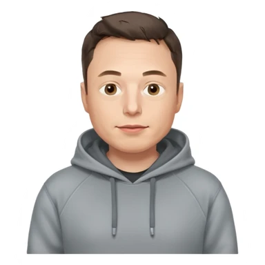 elon musk in gray hoodie full height sticker