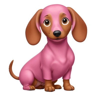 Perro salchicha color rosa sticker