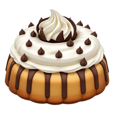 Mini vanilla Bundt cake with chocolate chips and whipped cream sticker