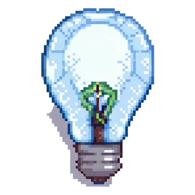 light bulb pixel art style sticker