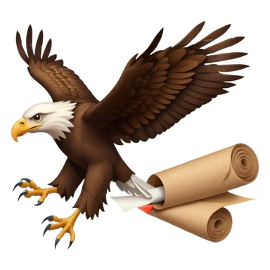 Eagle drag a roll of paper sticker