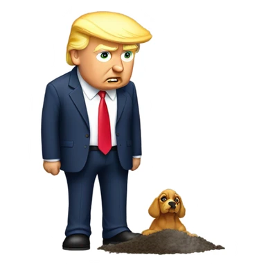 sad donald trump picking up poop sticker