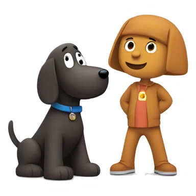 pocoyo with a dog  sticker