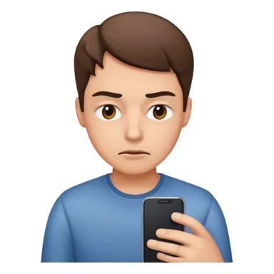 person squinting eyes because can't see phone clearly sticker