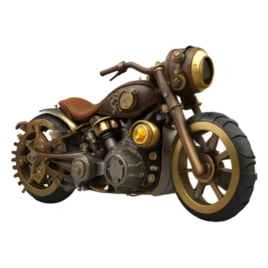 steampunk motorbike  frontal and back view sticker