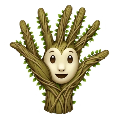 woodland spirit OK hand sign made of vines sticker
