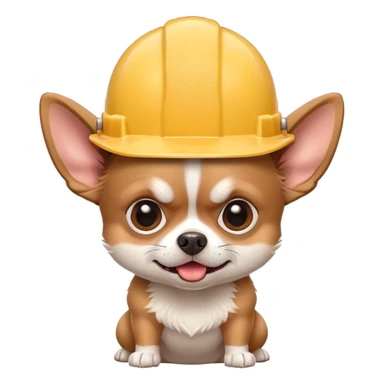 Angry chihuahua with hardhat sticker